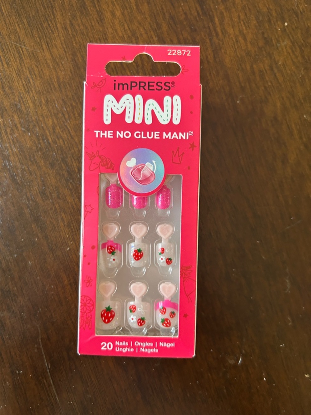 Kids imPRESS MINI Strawberry Pink No-Glue Press-On Nails